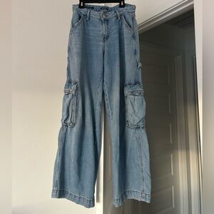 Wild Fable Light Blue Flare Cargo Jeans